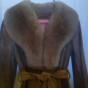 Lilli Ann Vintage princess Brown Shearling Coat